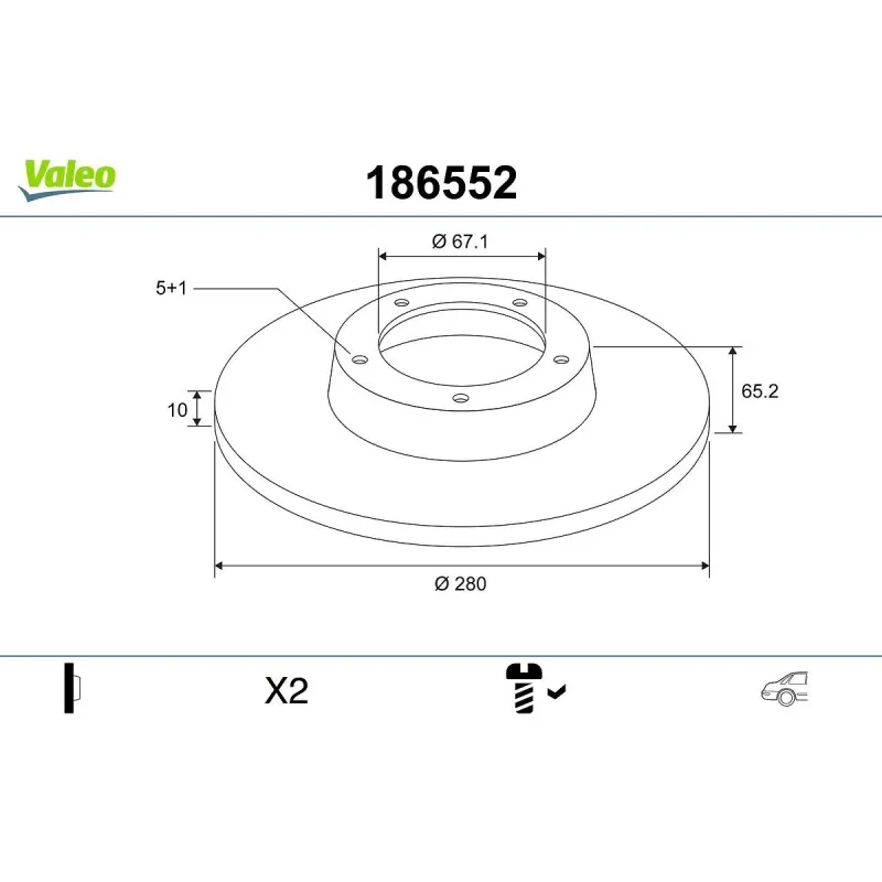 Mercedes Vito W639 Arka Fren Diski | VALEO 186552