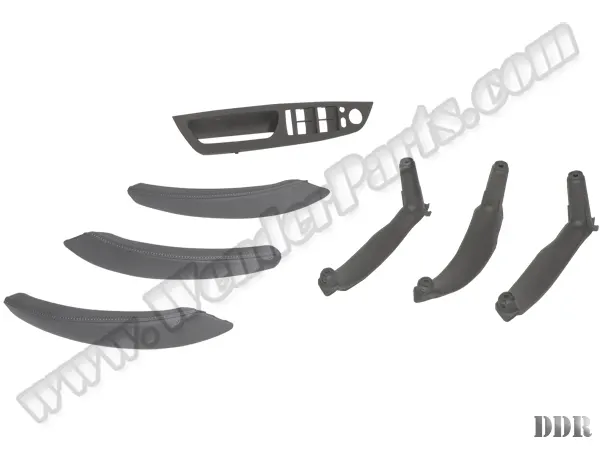 BMW X5 Serisi E70 Kapı Tutamak Seti Ön&Arka; Gri Deri Kaplamalı | WENDER BA51416975795L7