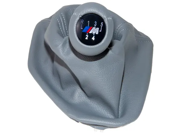 BMW 5 Serisi E39 Topuzlu Vites Körüğü -5 İleri- Manuel Şanzıman Gri Suni Deri Işıklı | WENDER BA1222755/529GR